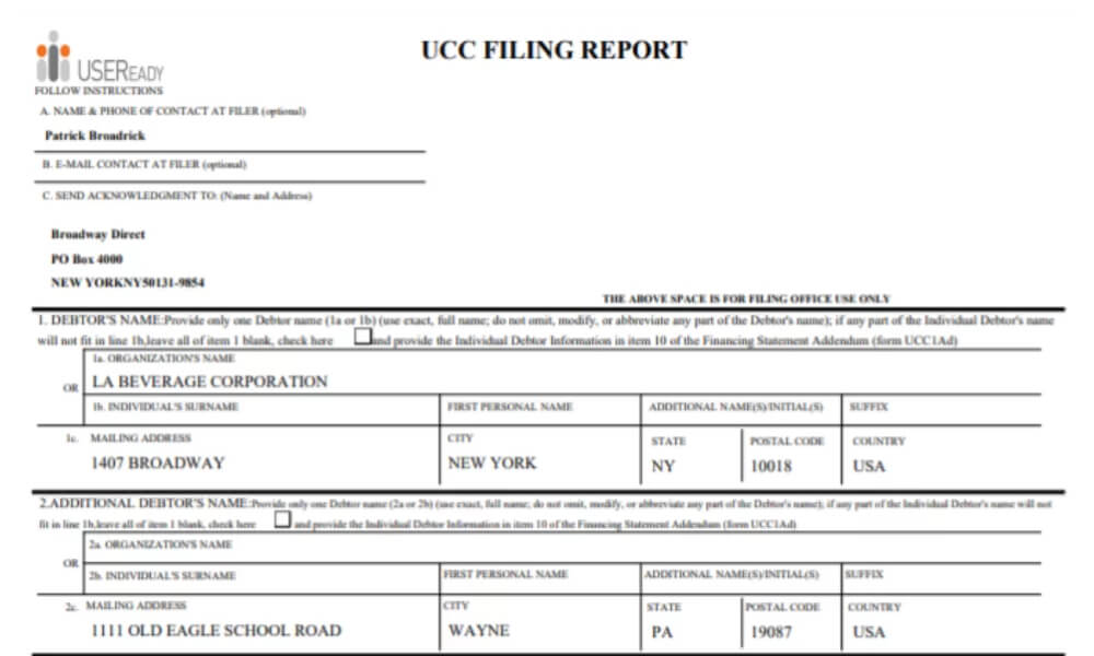 UCC Financing Statement