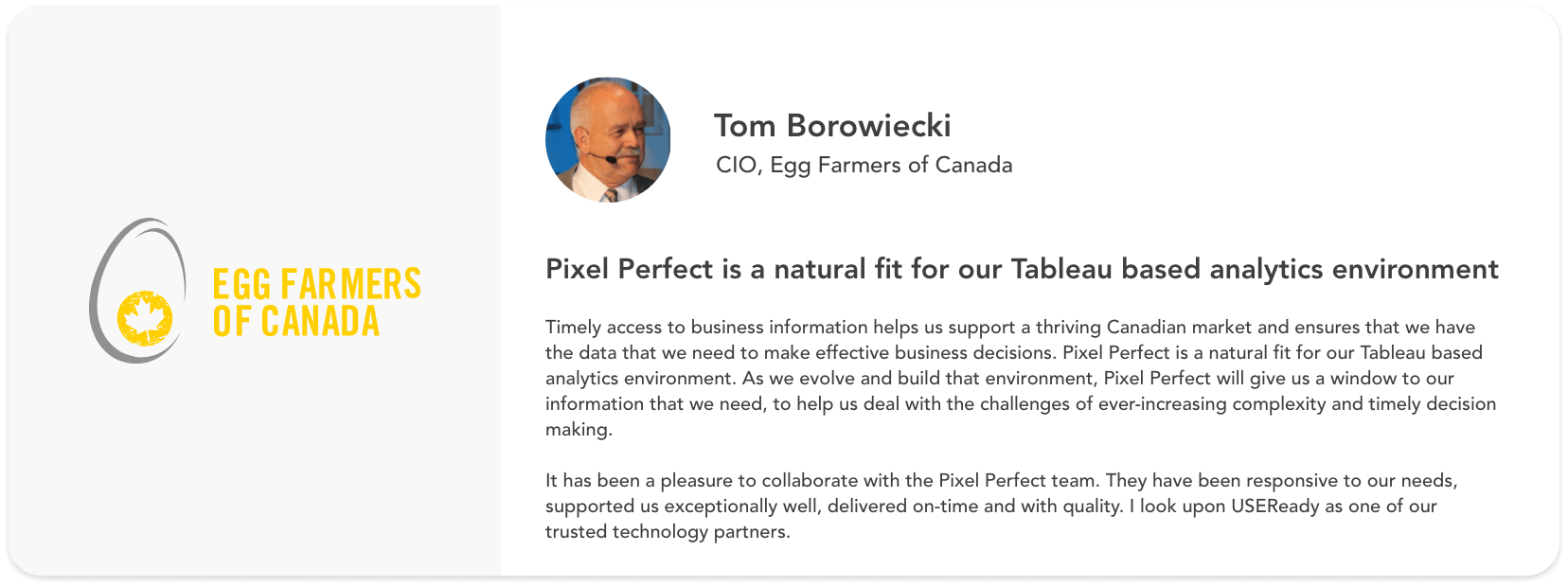 Tom Boroweicki, Egg Farmers of Canada