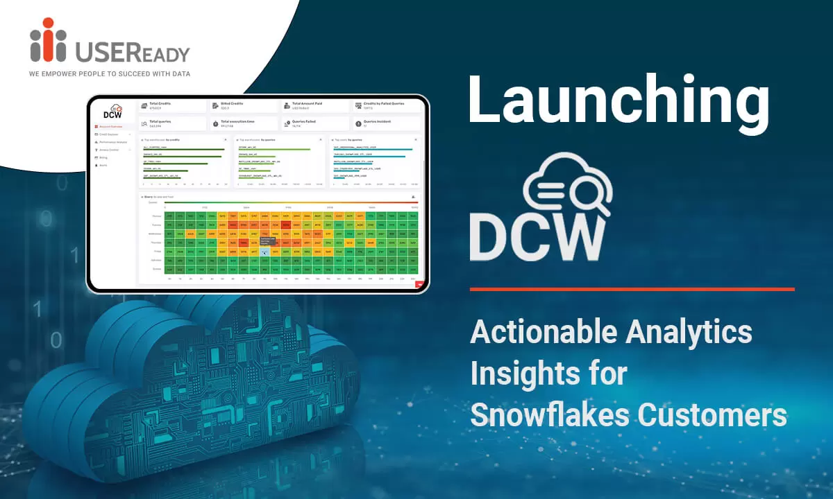 USEReady Launches DCW App for Snowflake: The app offers Monitoring, Security, Optimization, and Governance capabilities to transform Snowflake user experience.