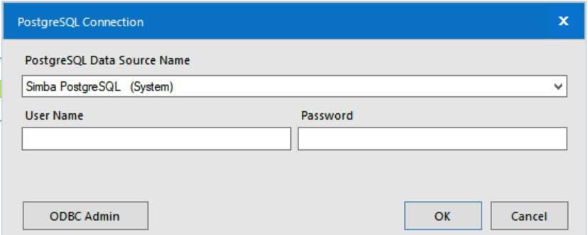 under the PostgreSQL Connection tab