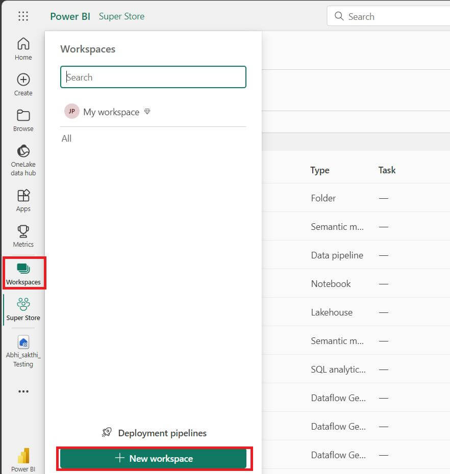 New Workflow in Power BI