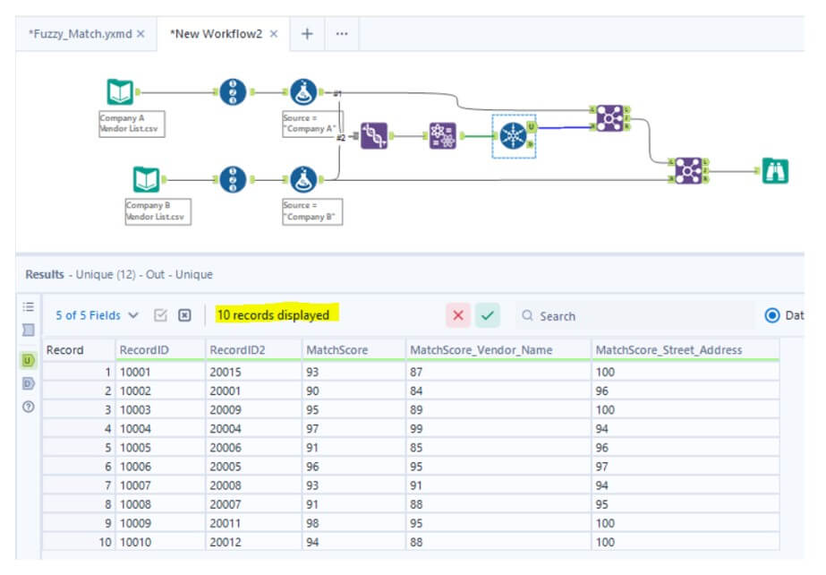 Workflow in Alteryx - Two