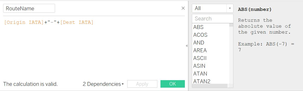 Route Name in Tableau