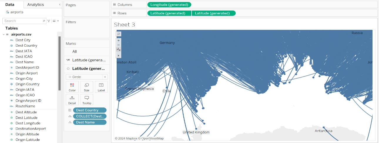 Origin-Destination Map in Tableau